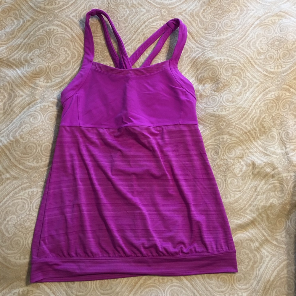 Athleta Criss Cross Workout Tank Purple L